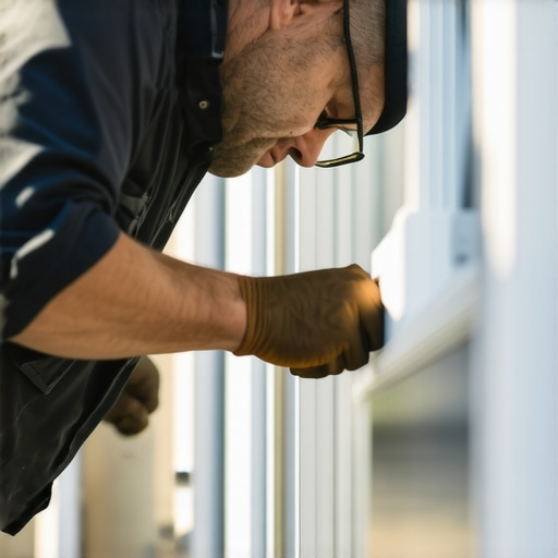 Technician expertly installing a window ensuring perfect fit and insulation