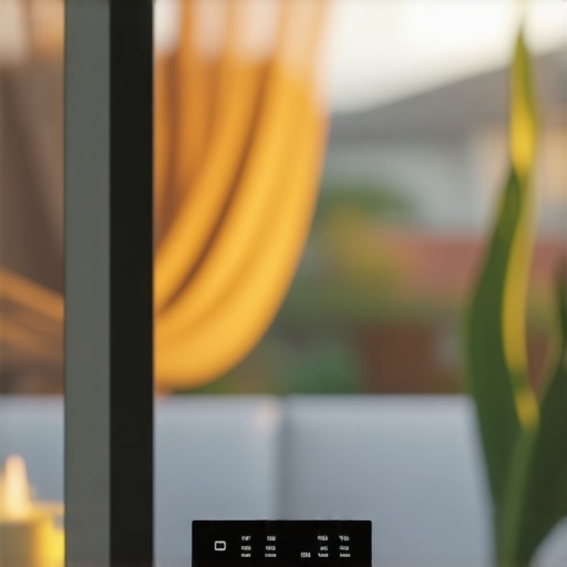 A futuristic window with smart tinting and control panel