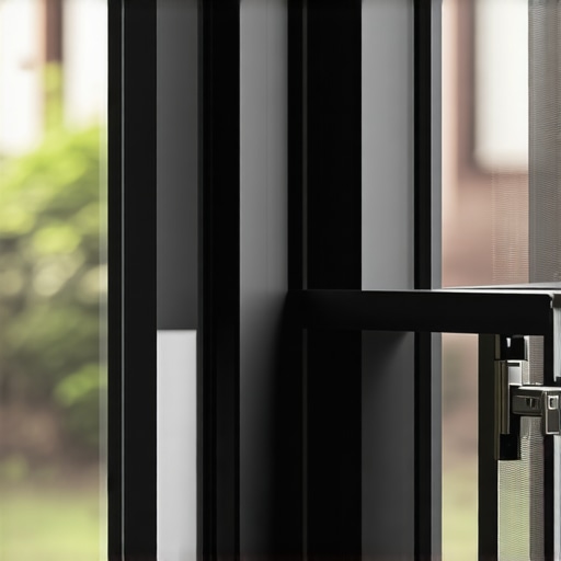 Close-up of modern composite window frame and low-E glass coating, showcasing durability features