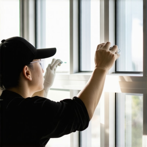 Person sealing window edges with silicone to prevent drafts
