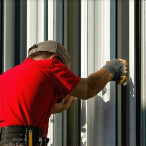 Professional installer sealing a new window in a modern home, illustrating quality craftsmanship.