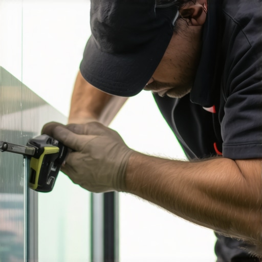 Technician fixing a window with advanced tools to prevent fogging and seal leaks