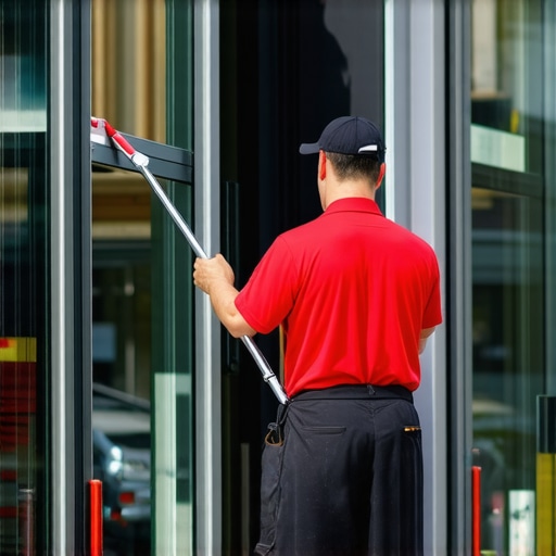 The Secret to Cleaning Storefront Glass Without a Ladder