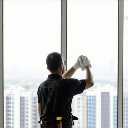 Why We Use a Microfiber Towel and Not a Squeegee on High Panes